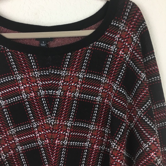 Torrid Soft Plaid Sweater Crop Tartan Oversized - Picture 4 of 6